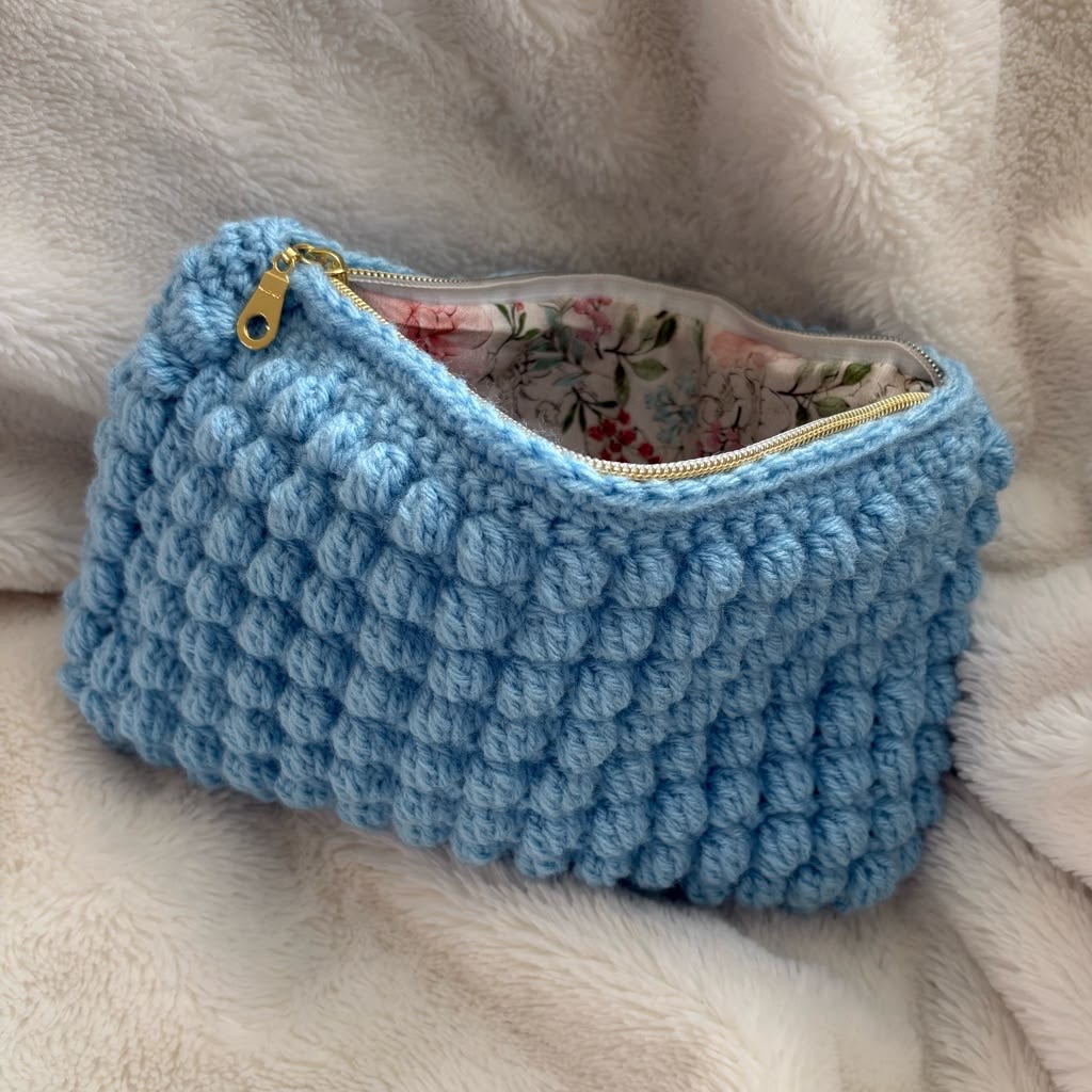 Bobble Stitch Crochet Pouch