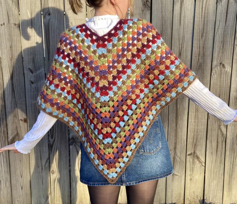 Winifred Granny Stripe Poncho